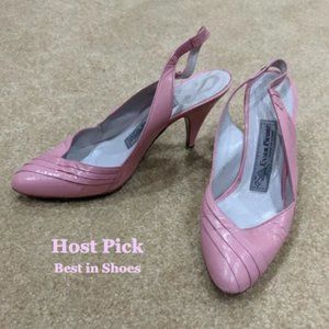 Vintage Evan Picone Bubblegum Pink Slingback Heels